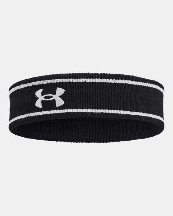 Unisex UA Striped Performance Terry Headband in Black image number 0